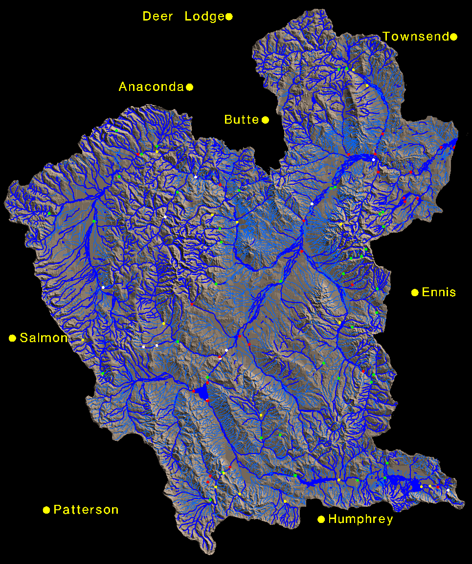 Jefferson River Drainage with positive Tubifex sites