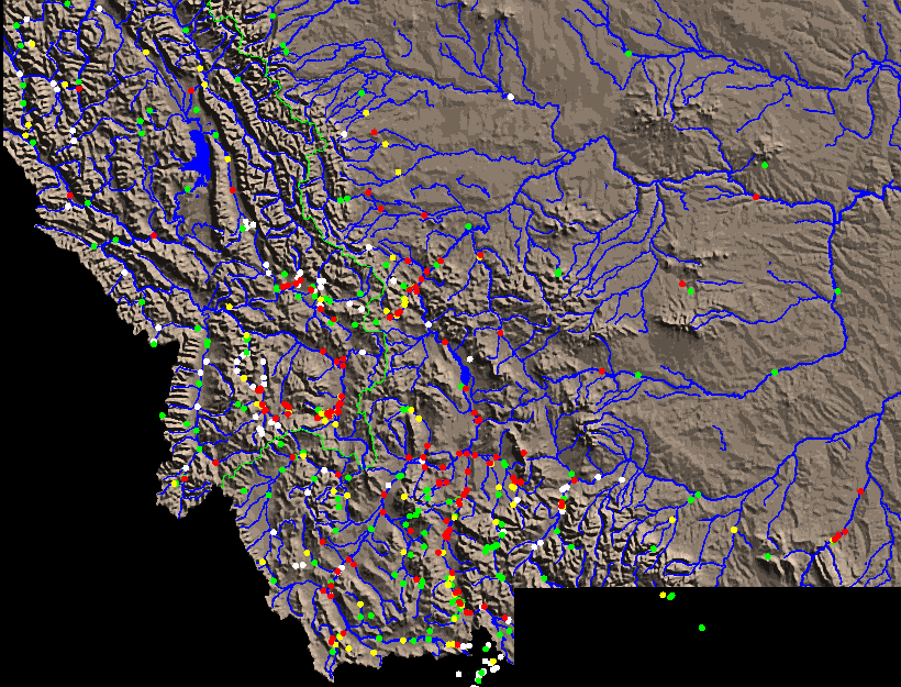 western Montana Tubifex map