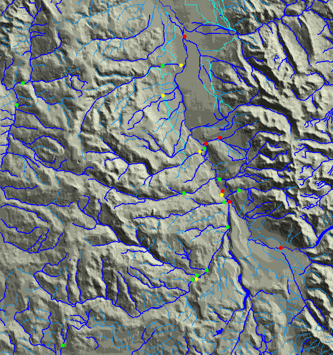 Upper Madison map with water and samples