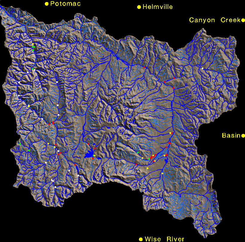 Clark Fork River Drainage with positive Tubifex sites